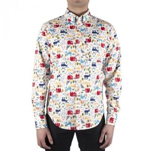 Naked & Famous Animal Kingdom Print Long Sleeve Button Down Shirt Men's Sz S /XS